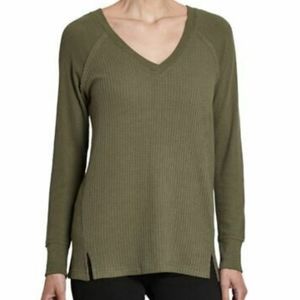 Women's Waffle Knit V-Neck Sweater